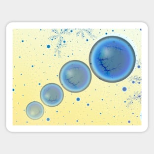 Blue planets digital art Sticker